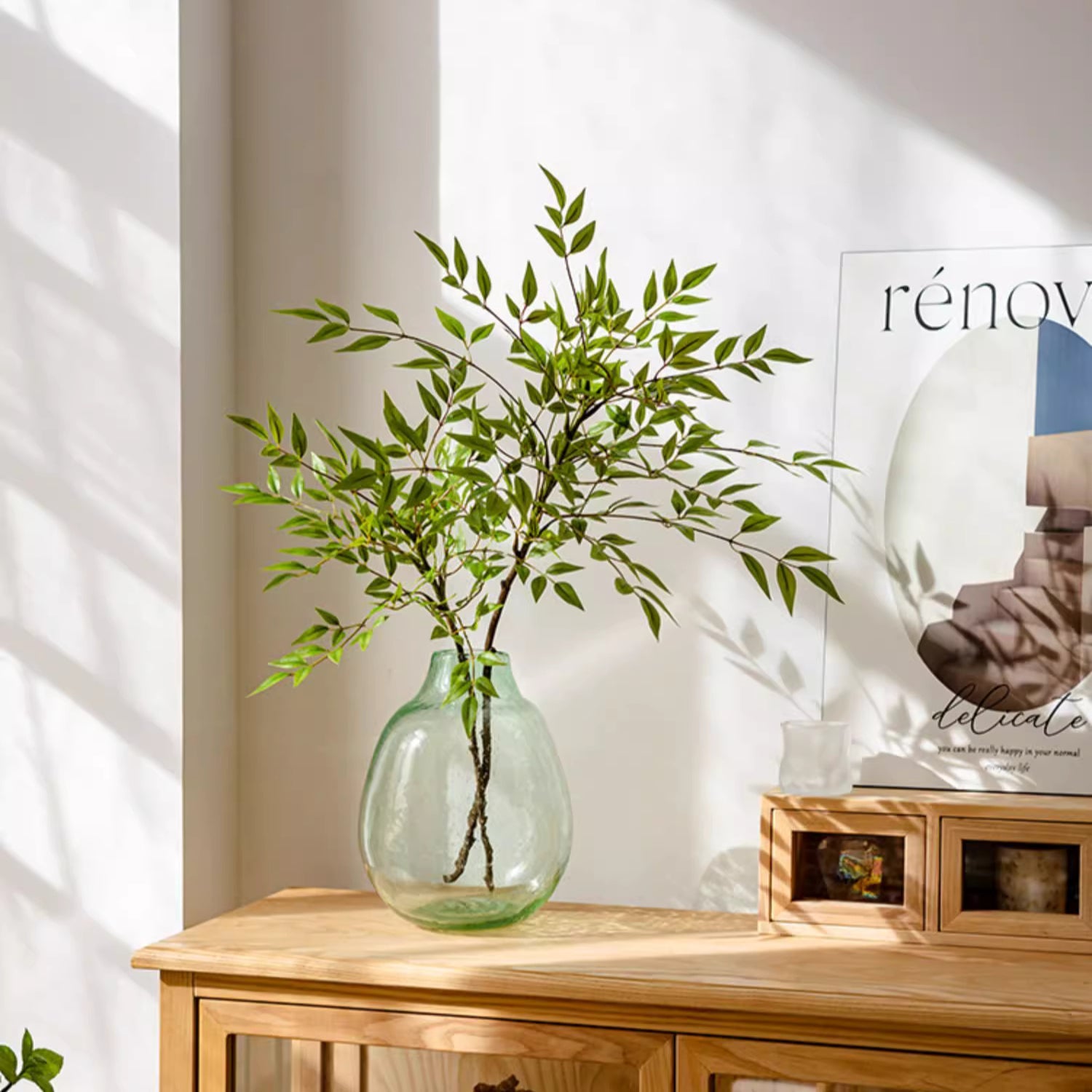 Green Nandina Leaf Stem