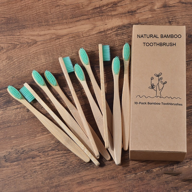 New design mixed color bamboo toothbrush Eco