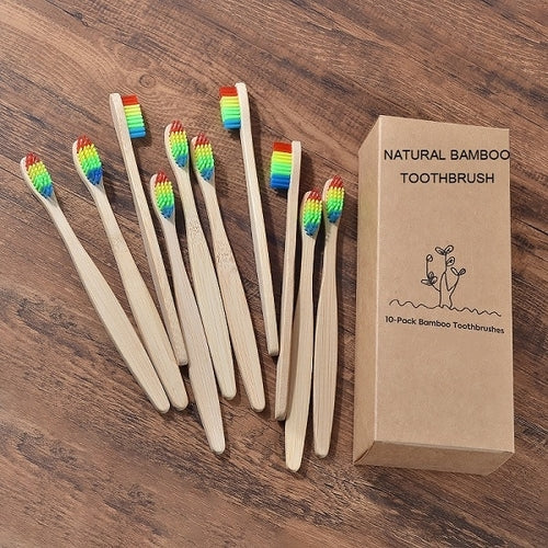 New design mixed color bamboo toothbrush Eco
