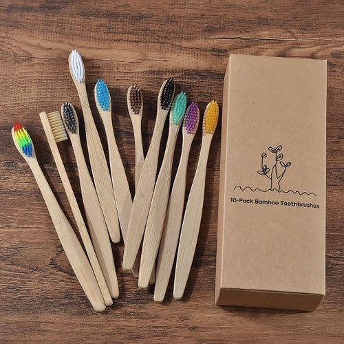 New design mixed color bamboo toothbrush Eco