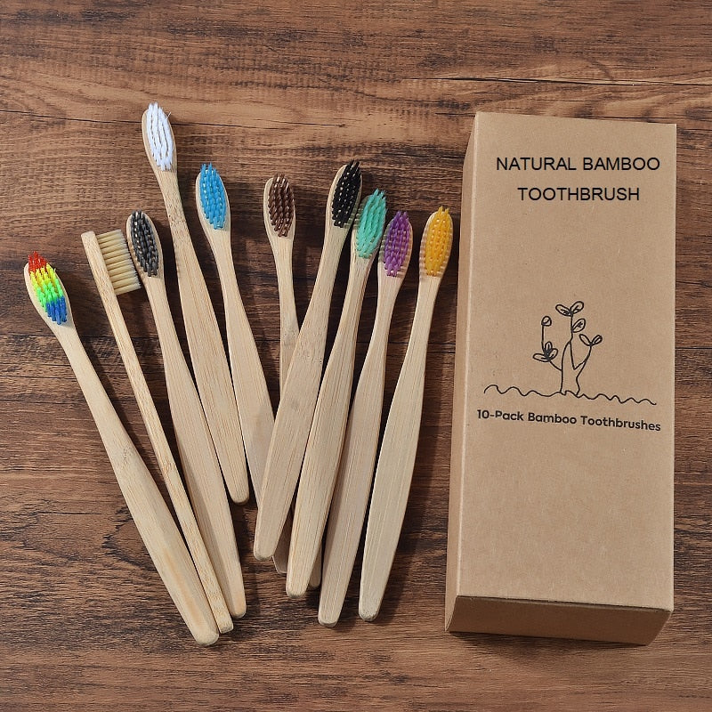 New design mixed color bamboo toothbrush Eco