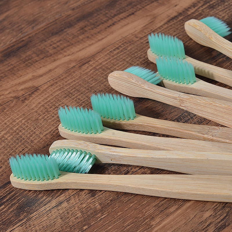 New design mixed color bamboo toothbrush Eco