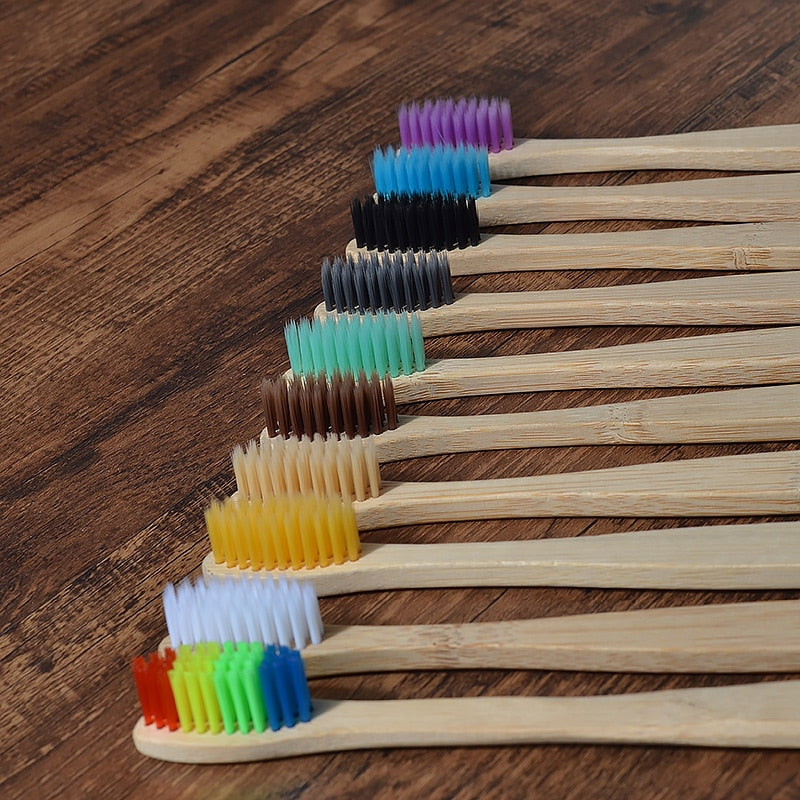 New design mixed color bamboo toothbrush Eco