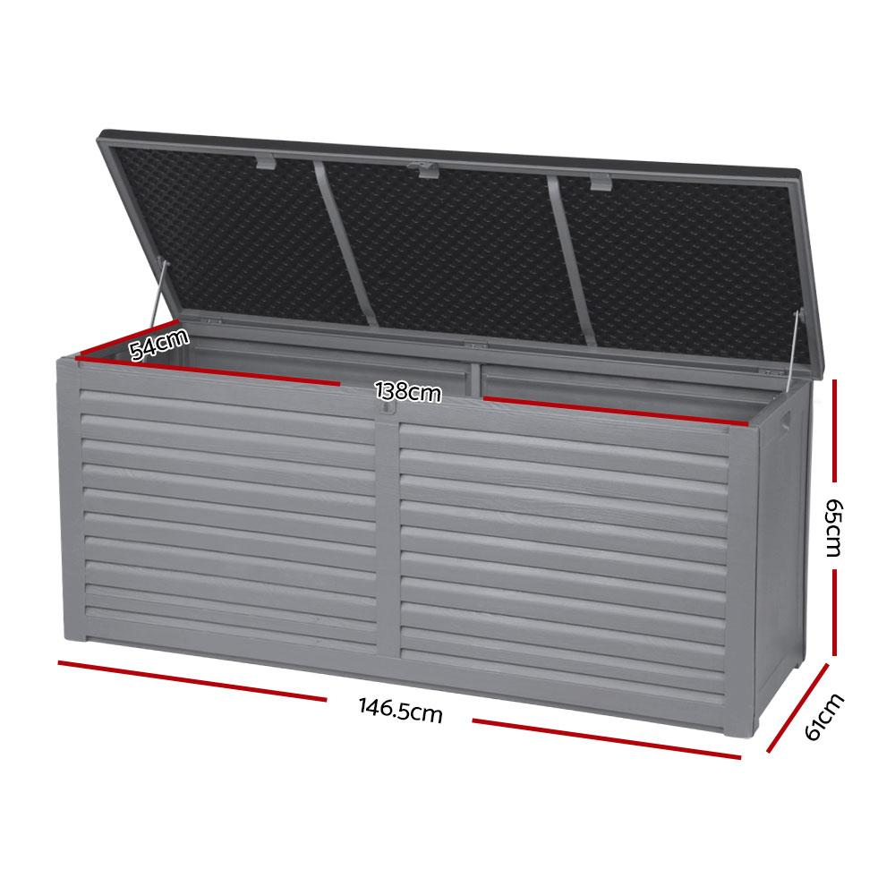 Gardeon Outdoor Storage Box 490L Container Lockable Garden Bench Tools
