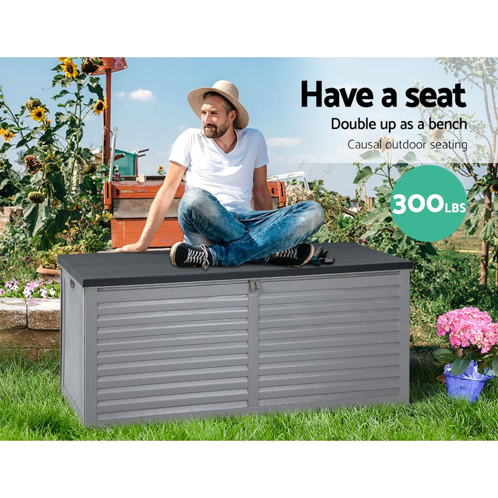Gardeon Outdoor Storage Box 490L Container Lockable Garden Bench Tools