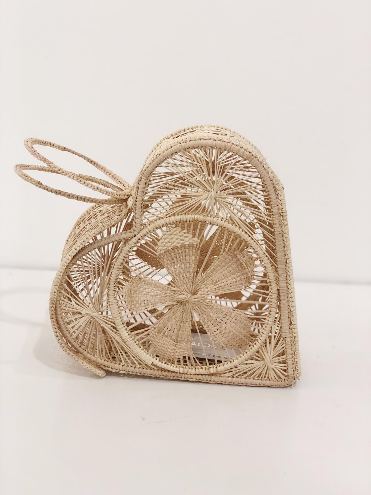 Natural 'All My Love' Heart Artisan Clutch