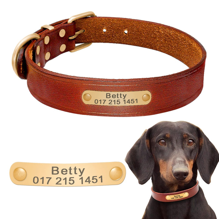 Personalized Dog Collars Leather Customized ID