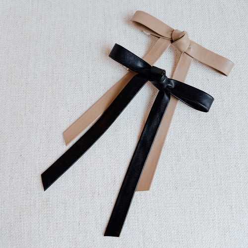 Preppy Structured Bow Hair Clip Set Of 2