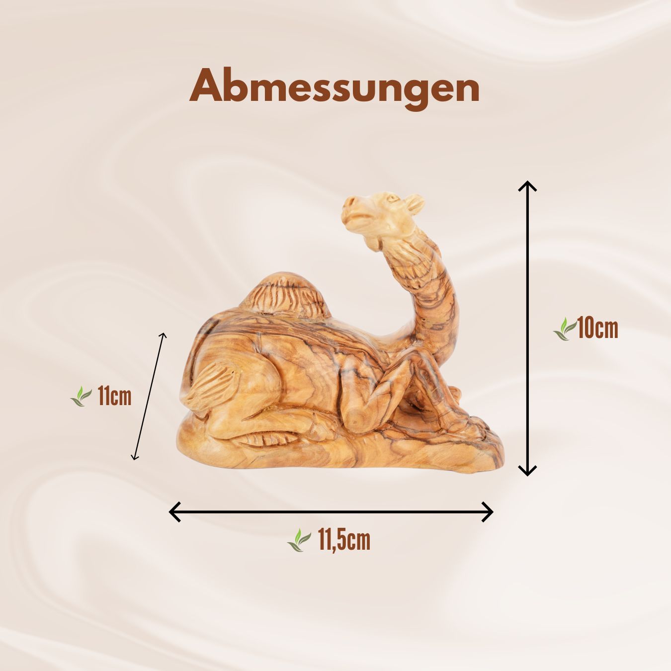 Handgeschnitztes Dromedar aus Olivenholz – Kunstvolle Krippenfigur aus