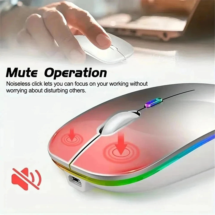 Wireless Mouse Gaming Mouse Backlight USB Compatible RGB Rechargeable
