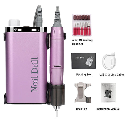 35000RPM Electric Nail Drill Rechargeable USB Nail Manicure Machine