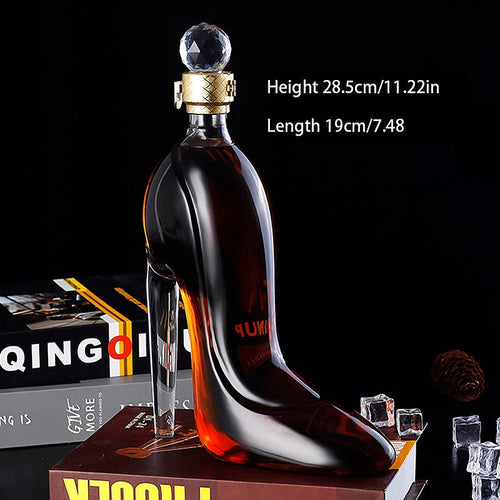 375ml 700ml High-Heels Shoes Shaped Whisky Decanter Glass Crystal