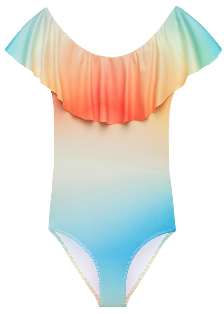 Sunset Print Bathing Suit