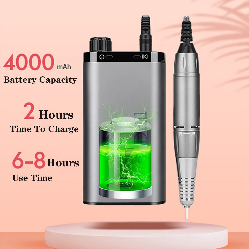 35000RPM Electric Nail Drill Rechargeable USB Nail Manicure Machine