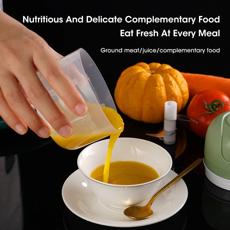 250ml Garlic Masher Crusher Electric Kitchen Food Chopper USB Portable