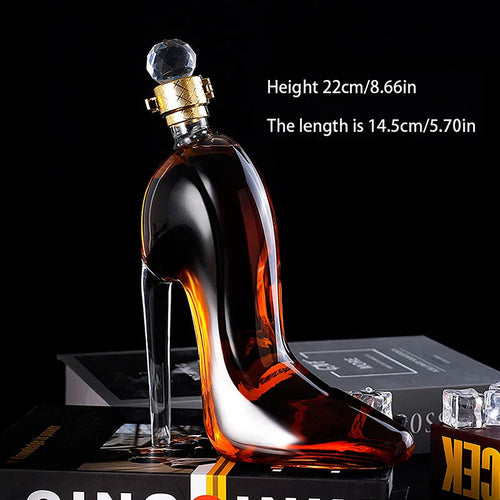 375ml 700ml High-Heels Shoes Shaped Whisky Decanter Glass Crystal