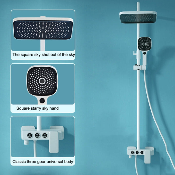 A11 Three Gear Round Tube Hot And Cold Shower Head Set Home Bathroom