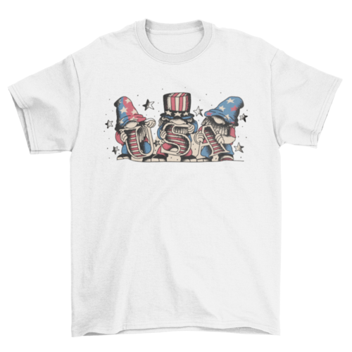 USA gnomes 4th July t-shirt
