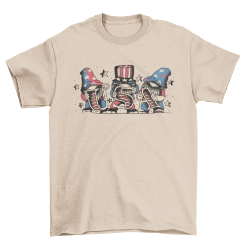 USA gnomes 4th July t-shirt