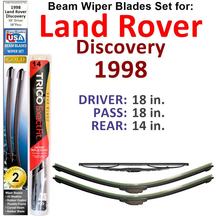 Beam Wiper Blades for 1998 Land Rover Discovery (Set of 3)