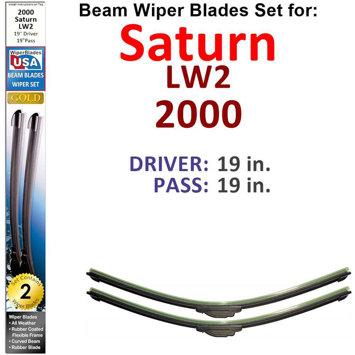 Beam Wiper Blades for 2000 Saturn LW2 (Set of 2)