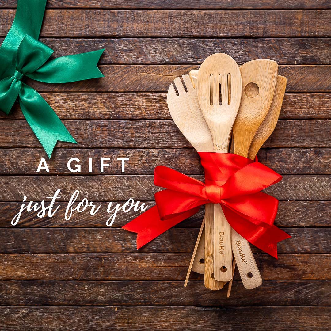 Wooden Spoons for Cooking 7-Pack - Bamboo Kitchen Utensils Set