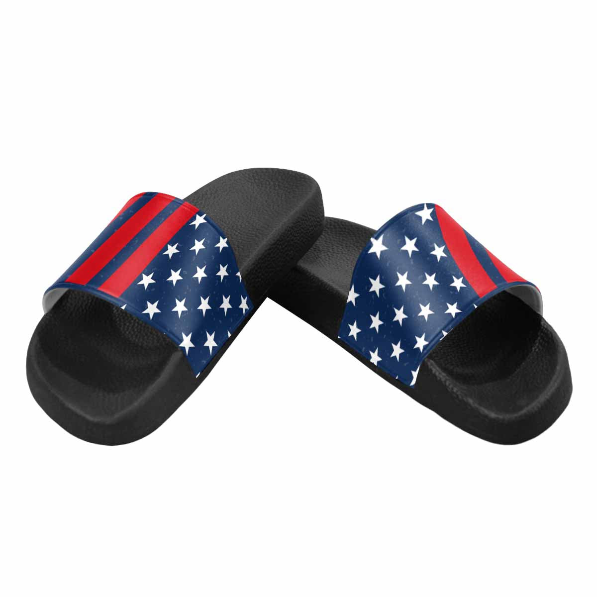 Mens Slide Sandals - Stars and Stripes Print