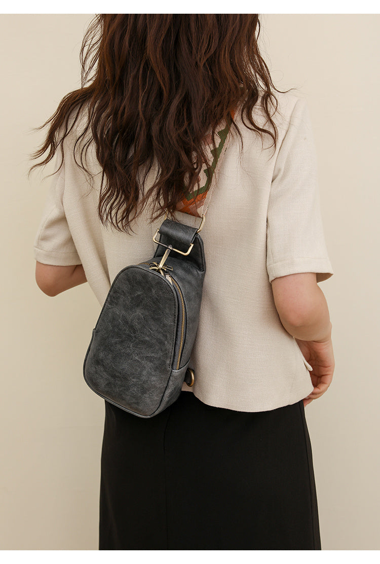 Pu Leather Women Chest Sling Bag