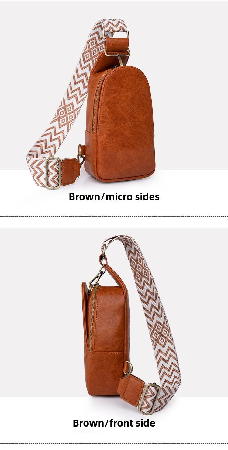 Pu Leather Women Chest Sling Bag