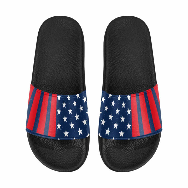 Mens Slide Sandals - Stars and Stripes Print