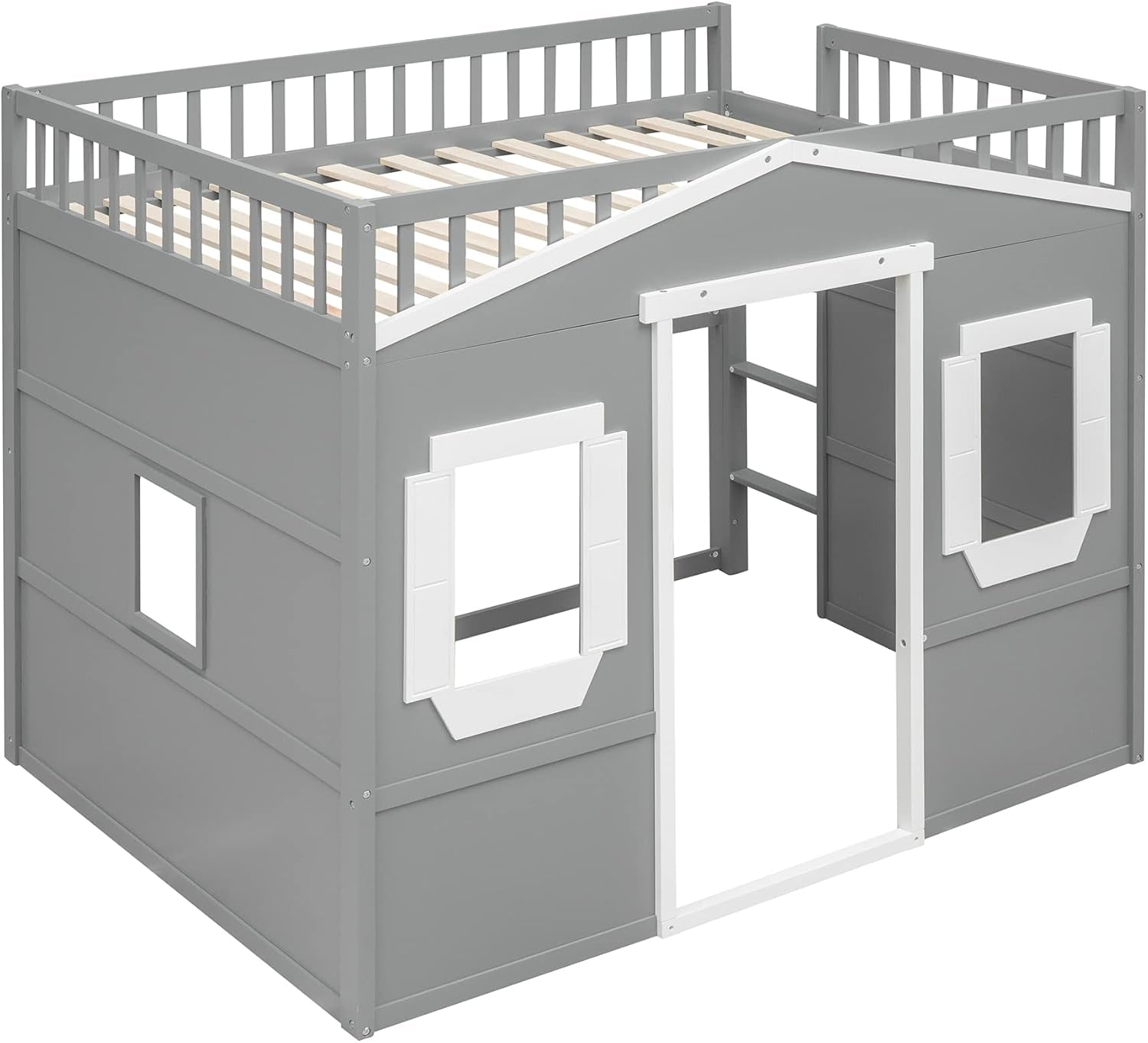 Full Playhouse Loft Bed with Window and Ladder