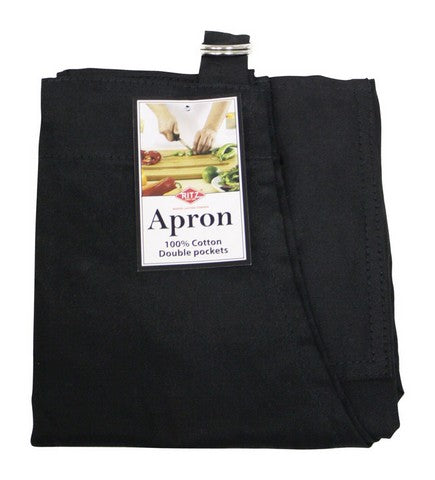Kitchen Basics 70414 3 Black John Ritzenthaler Cooks Apron  14 in. x 1