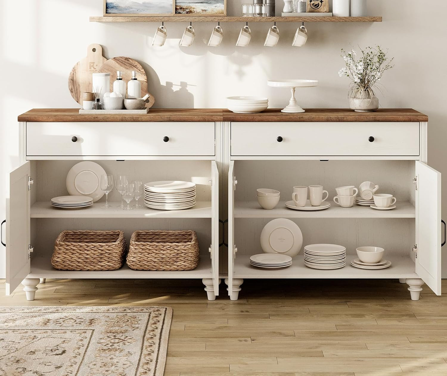 Entertainment Center with Bookshelves for Tvs up to 75", Farmhouse