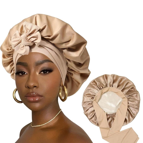 Solid Color Large Double Layer Bow Ribbon Hair Cap