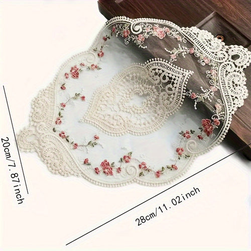 Vintage French Lace Embroidered Coaster and Placemat Decor
