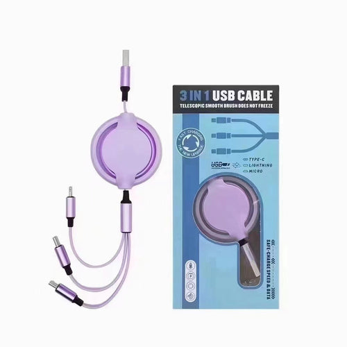 Three-In-One Mobile Phone Charging Data Cable