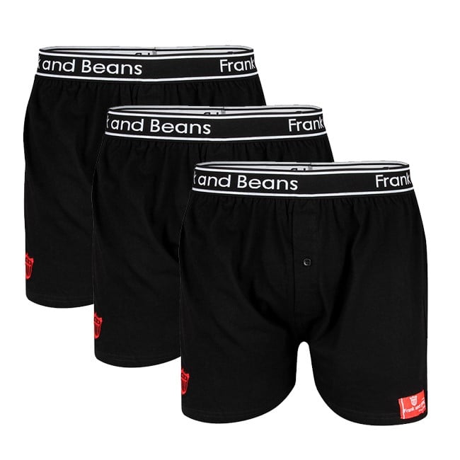 3 Mens Cotton Boxer Shorts Black