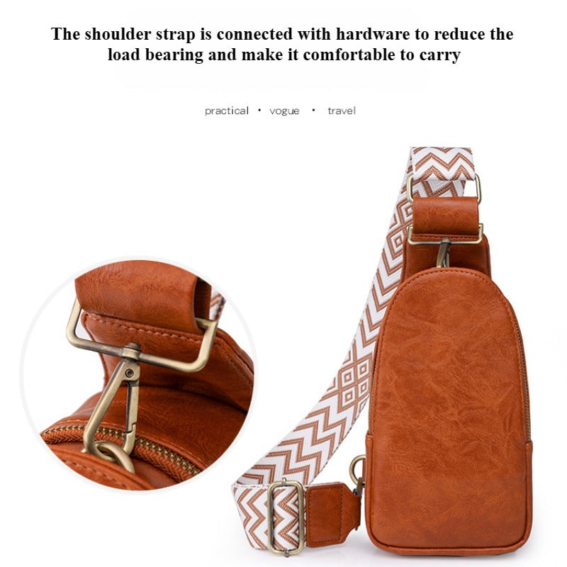 Pu Leather Women Chest Sling Bag