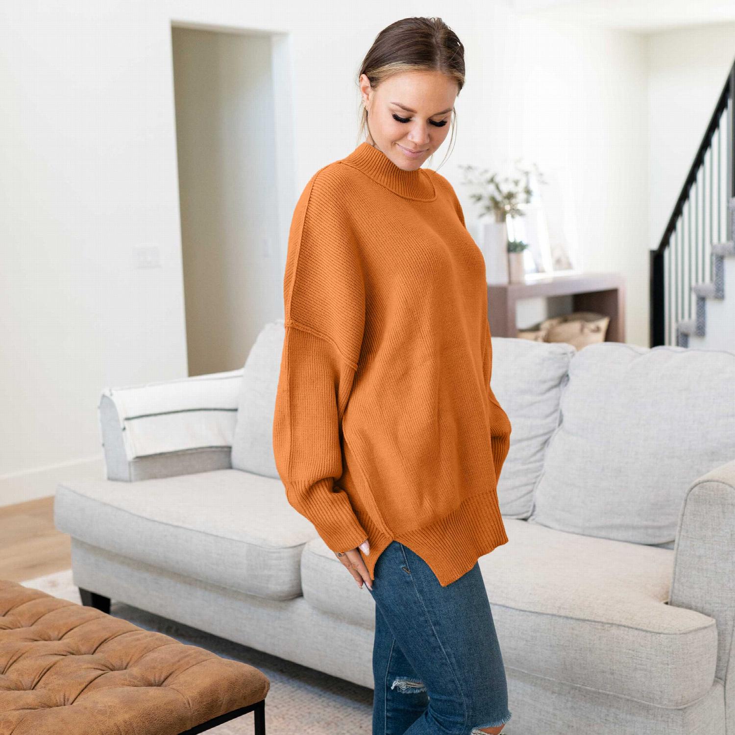 Side Slit Oversized Sweater