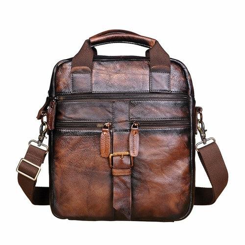 Men's Leather Retro Messenger Bag For Daily Occasion