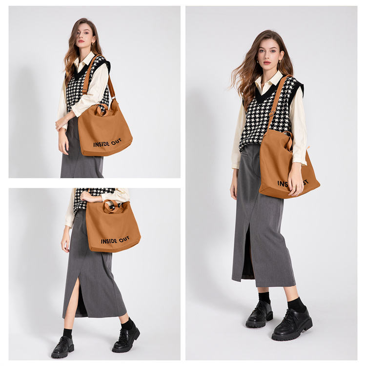 Large Capacity Shopping Bag Women Black Canvas Tote Bag High-End