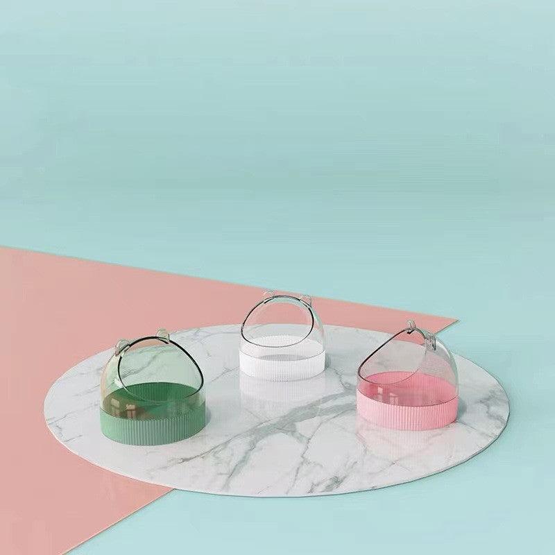 Colorful Candy Acrylic Hamster Food Basin With Gold Wire Feeder