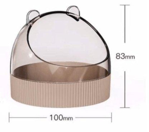 Colorful Candy Acrylic Hamster Food Basin With Gold Wire Feeder