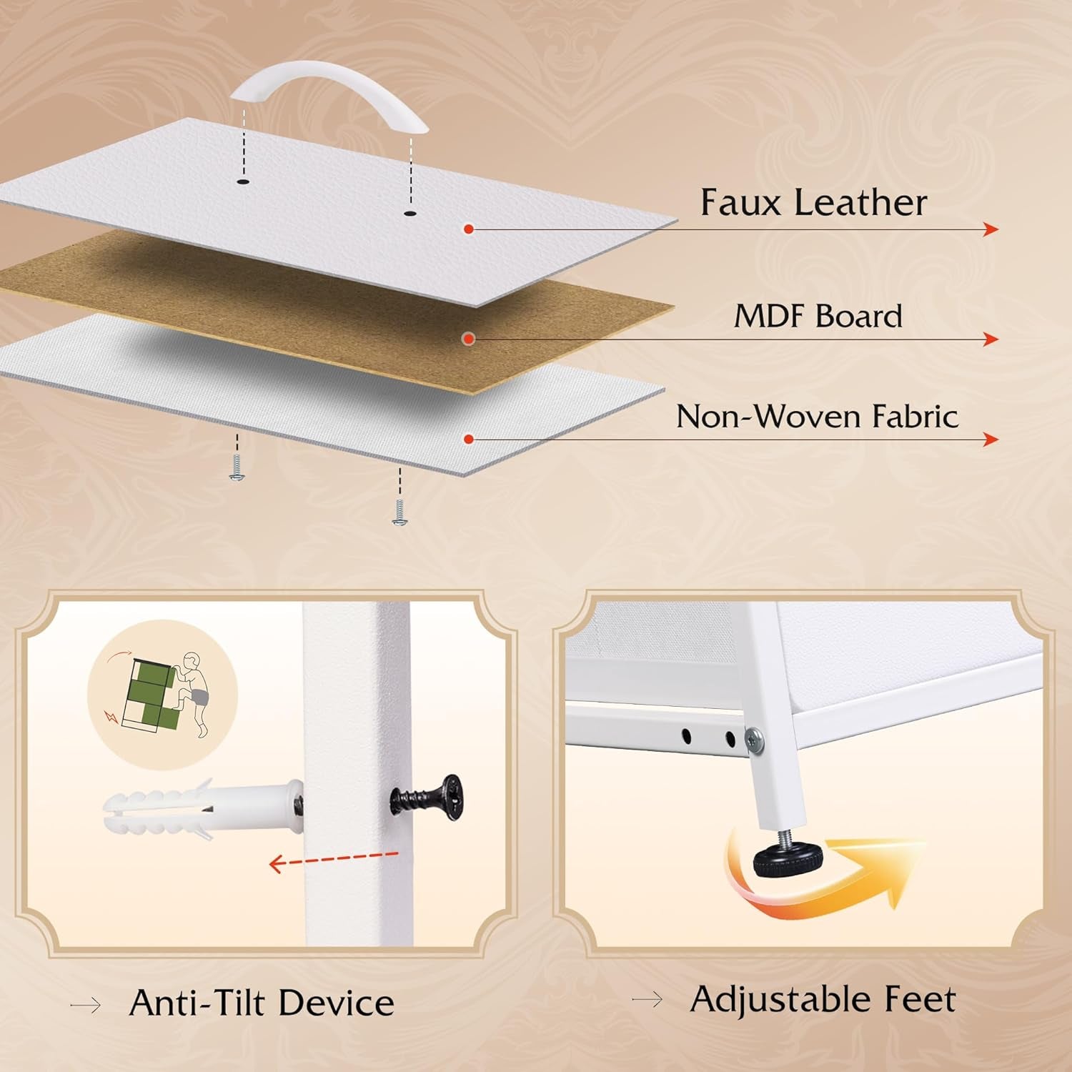 White Dresser for Bedroom, TV Stand for Bedroom for 55 Inch TV with
