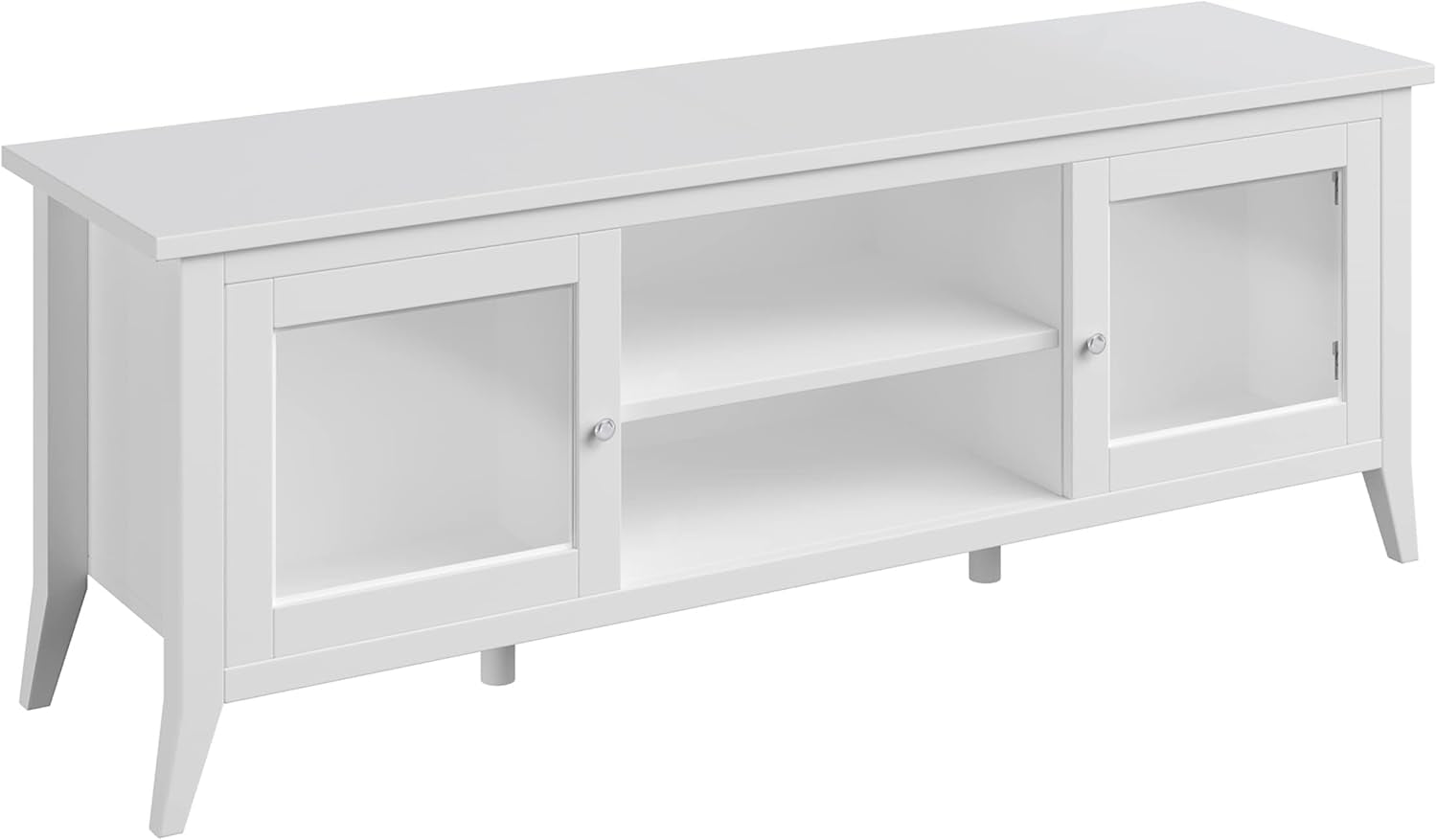 TV Stand - 55-Inch Storage Cabinet with 2 Cubbies and 2 Shelves -