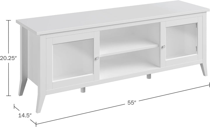 TV Stand - 55-Inch Storage Cabinet with 2 Cubbies and 2 Shelves -