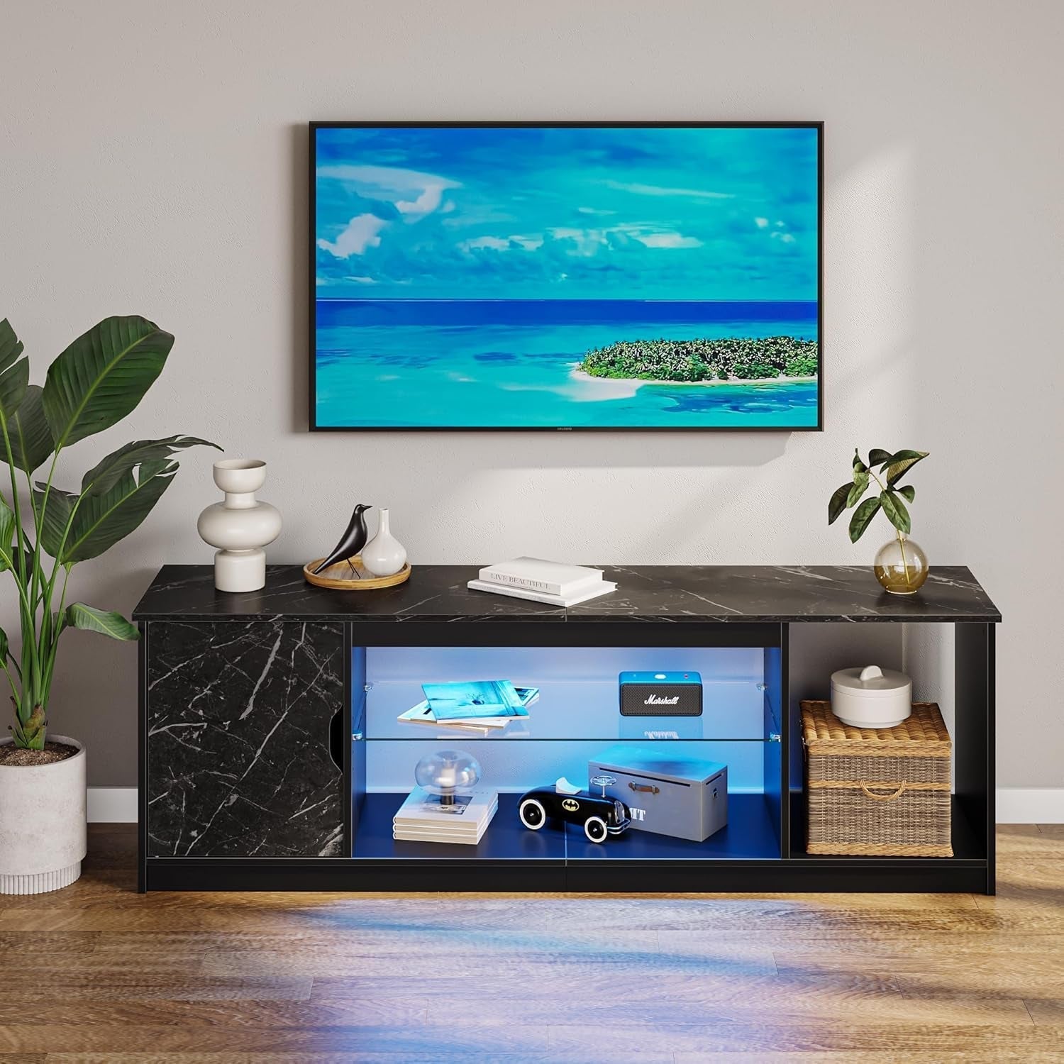 LED Gaming TV Stand for PS5/Xbox, 65 Inch