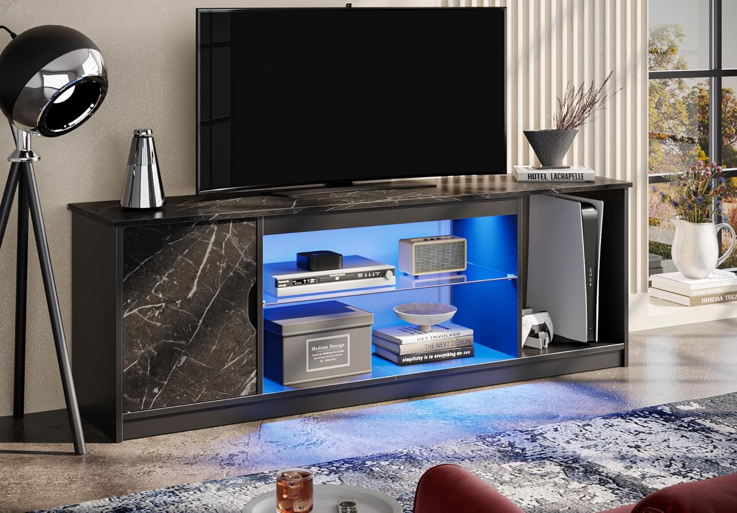 LED Gaming TV Stand for PS5/Xbox, 65 Inch