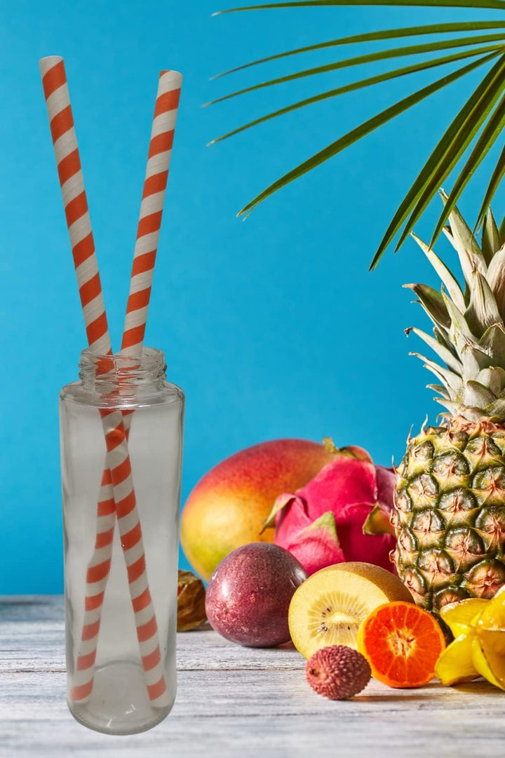 GENERIC Ecofriendly Biodegradable Disposable Orange and White Striped