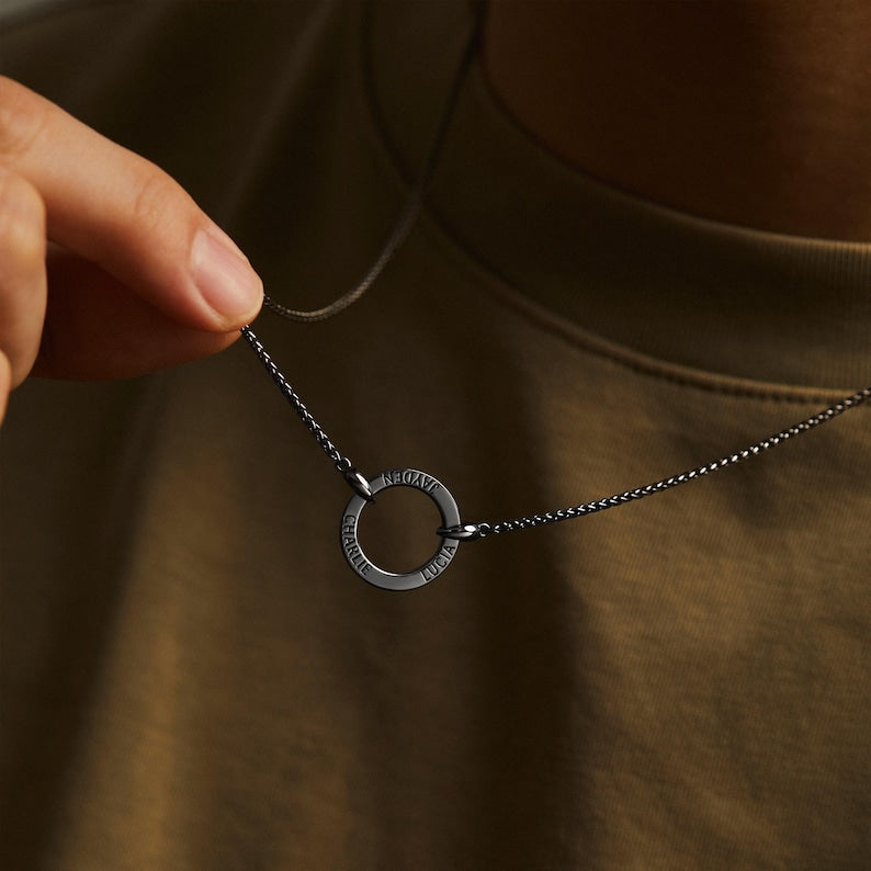 Dad Necklace With Kids Name, Father's Day Gift For Husband